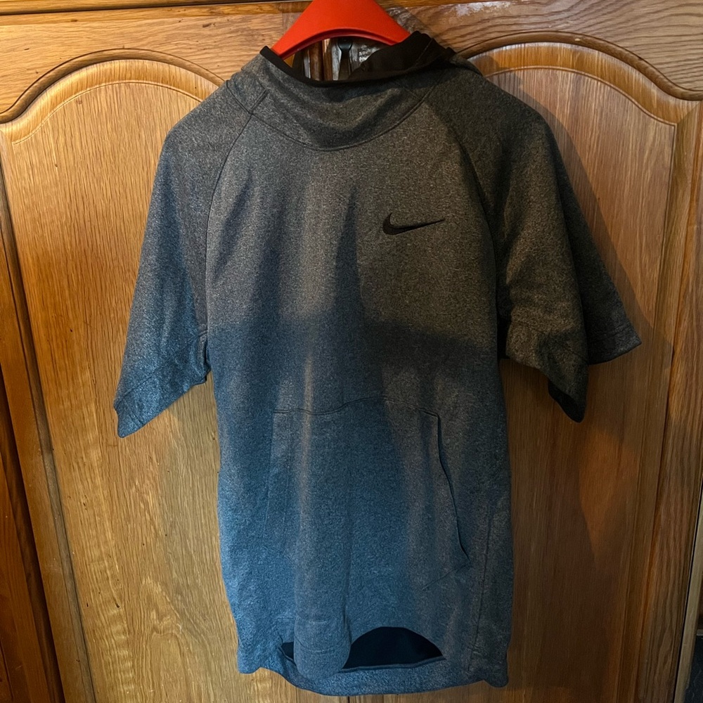 Nike Mens Gray Short Sleeve Hoodie